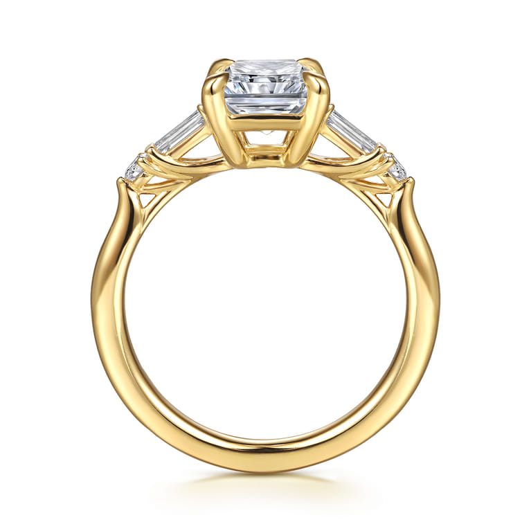Cody - 14K Yellow Gold Radiant Cut Five Stone Diamond Engagement Ring - 0.25 ct - Shot 2