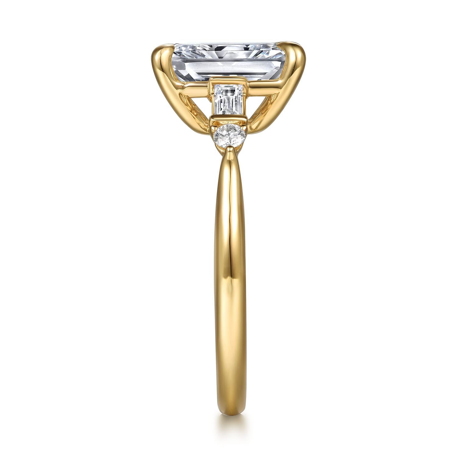 Cody - 14K Yellow Gold Radiant Cut Five Stone Diamond Engagement Ring - 0.25 ct - Shot 5