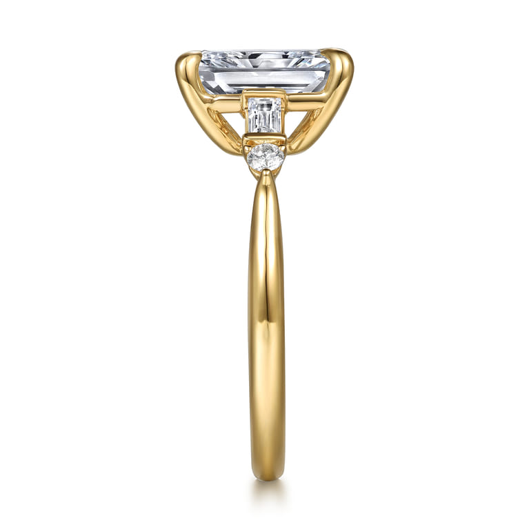 Cody - 14K Yellow Gold Radiant Cut Five Stone Diamond Engagement Ring - 0.25 ct - Shot 5