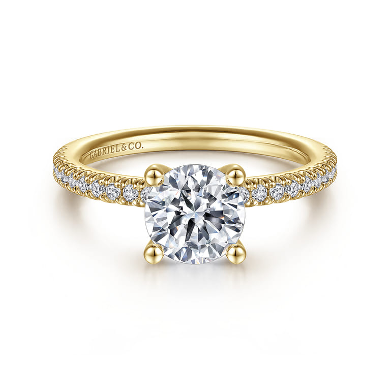 Serenity - 14K Yellow Gold Round Diamond Engagement Ring - 0.27 ct - Shot 1