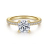 Serenity - 14K Yellow Gold Round Diamond Engagement Ring - 0.27 ct