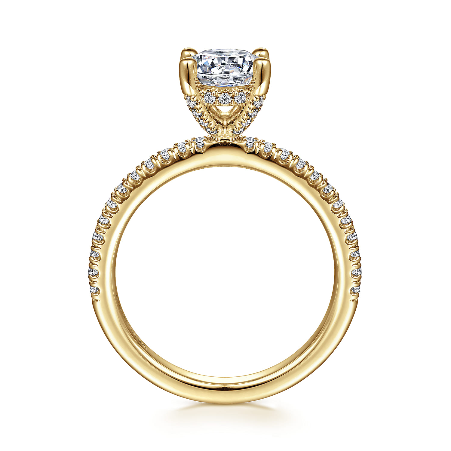 Serenity - 14K Yellow Gold Round Diamond Engagement Ring - 0.27 ct - Shot 2