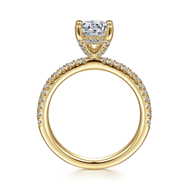 Serenity - 14K Yellow Gold Round Diamond Engagement Ring - 0.27 ct - Shot 2