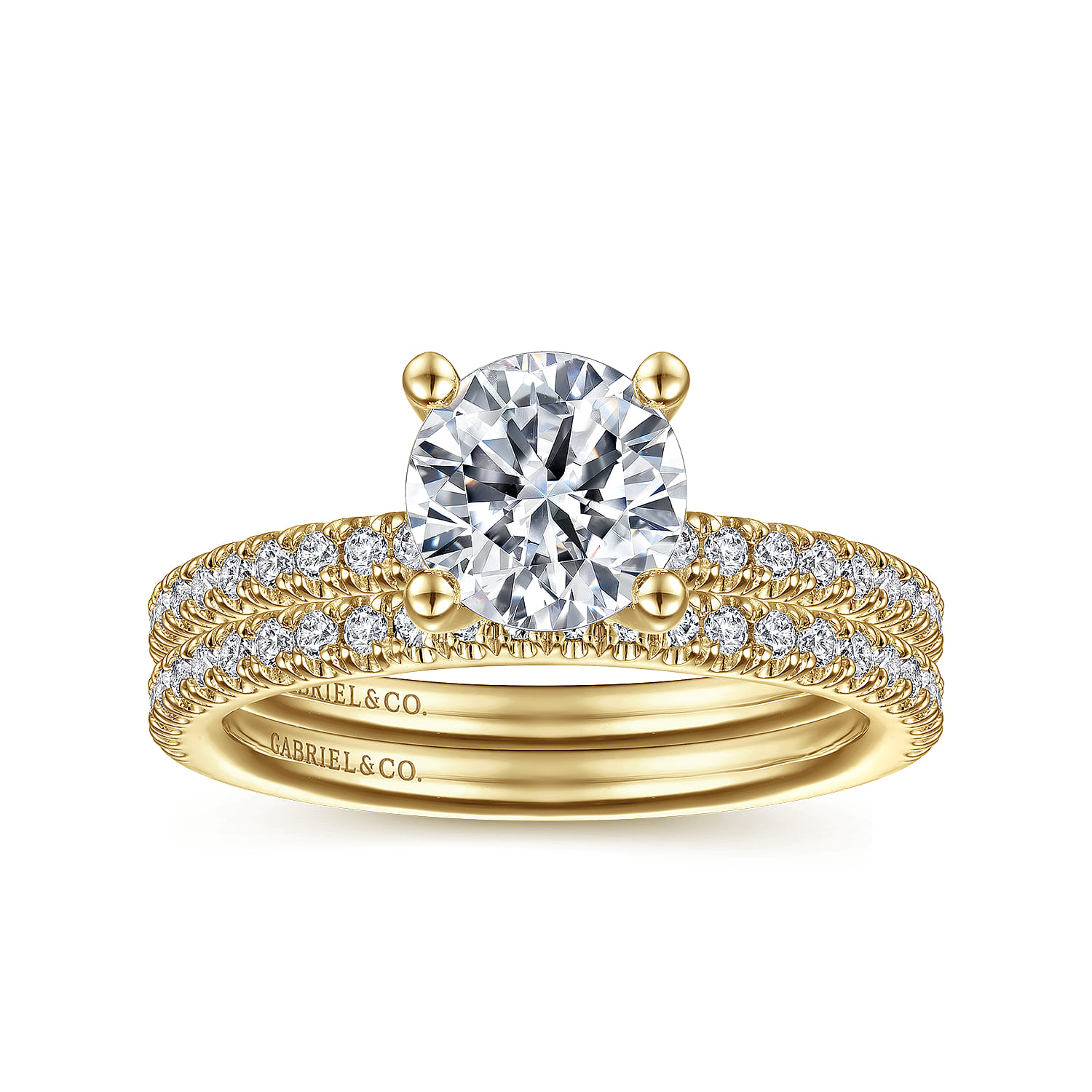Serenity - 14K Yellow Gold Round Diamond Engagement Ring - 0.27 ct - Shot 4