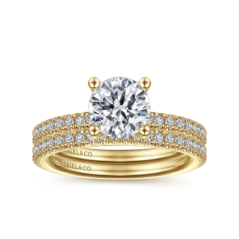 Serenity - 14K Yellow Gold Round Diamond Engagement Ring - 0.27 ct - Shot 4