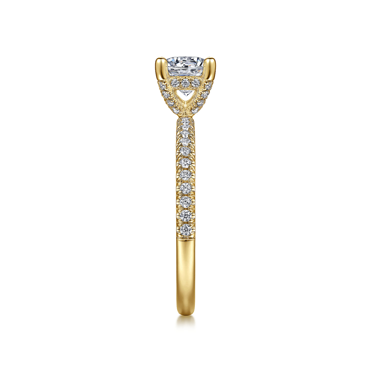 Serenity - 14K Yellow Gold Round Diamond Engagement Ring - 0.27 ct - Shot 5