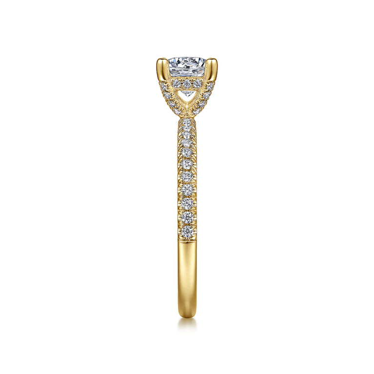 Serenity - 14K Yellow Gold Round Diamond Engagement Ring - 0.27 ct - Shot 5