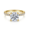 Amira - 14K Yellow Gold Round Diamond Engagement Ring - 0.52 ct