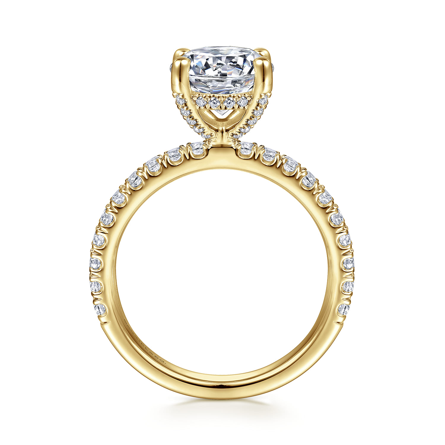 Amira - 14K Yellow Gold Round Diamond Engagement Ring - 0.52 ct - Shot 2