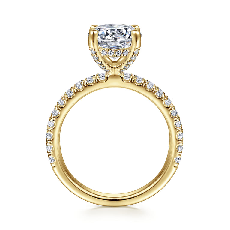 Amira - 14K Yellow Gold Round Diamond Engagement Ring - 0.52 ct - Shot 2
