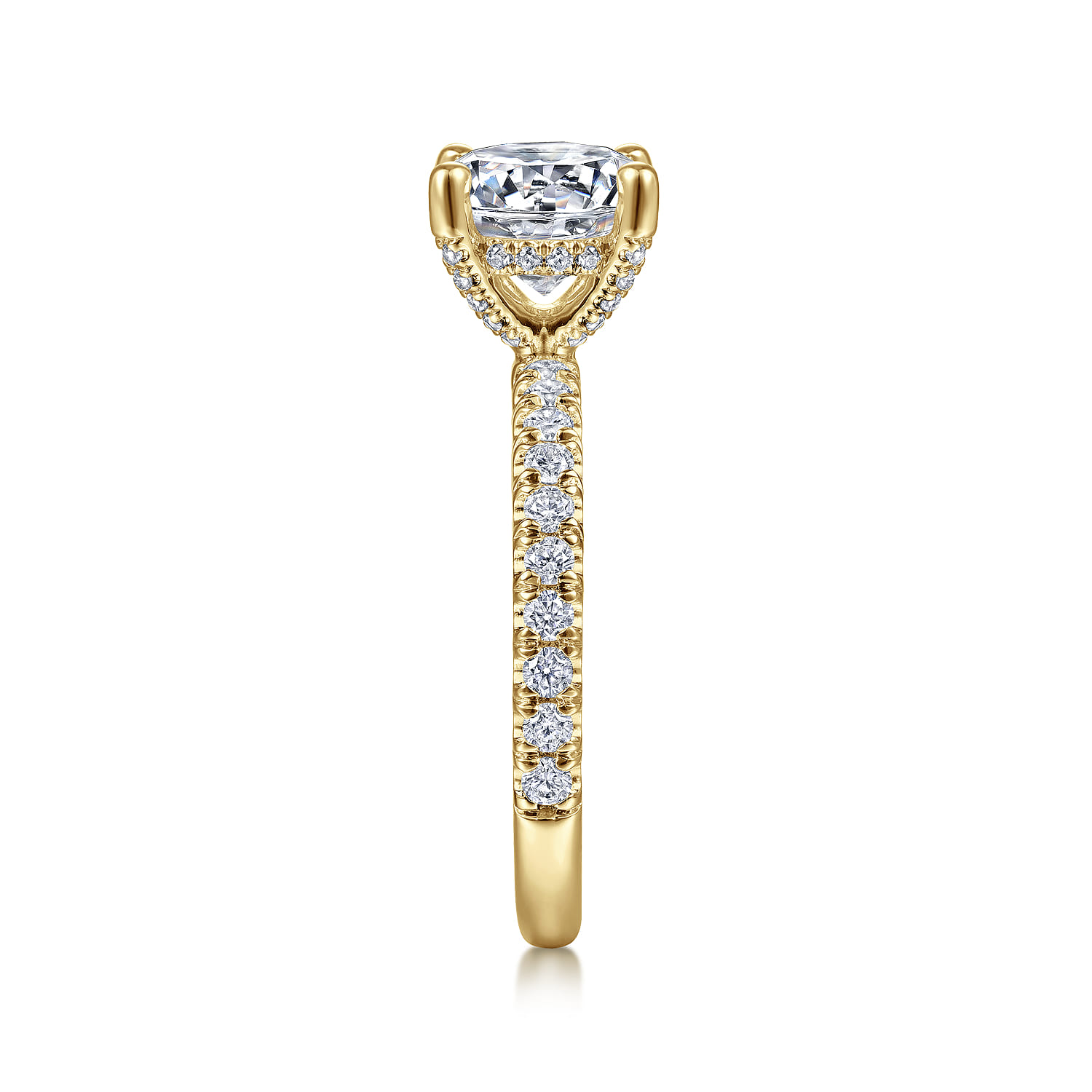 Amira - 14K Yellow Gold Round Diamond Engagement Ring - 0.52 ct - Shot 5
