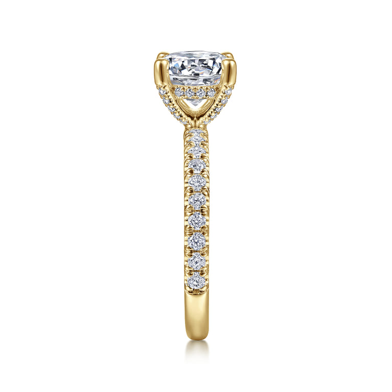 Amira - 14K Yellow Gold Round Diamond Engagement Ring - 0.52 ct - Shot 5