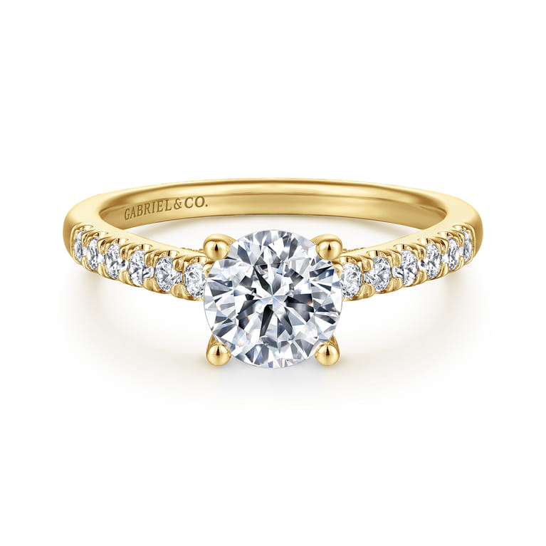 14K Yellow Gold Diamond Engagement Ring - 0.4 ct - Shot 1