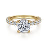 Brosnan - 14K Yellow Gold Round Diamond Engagement Ring - 1.03 ct