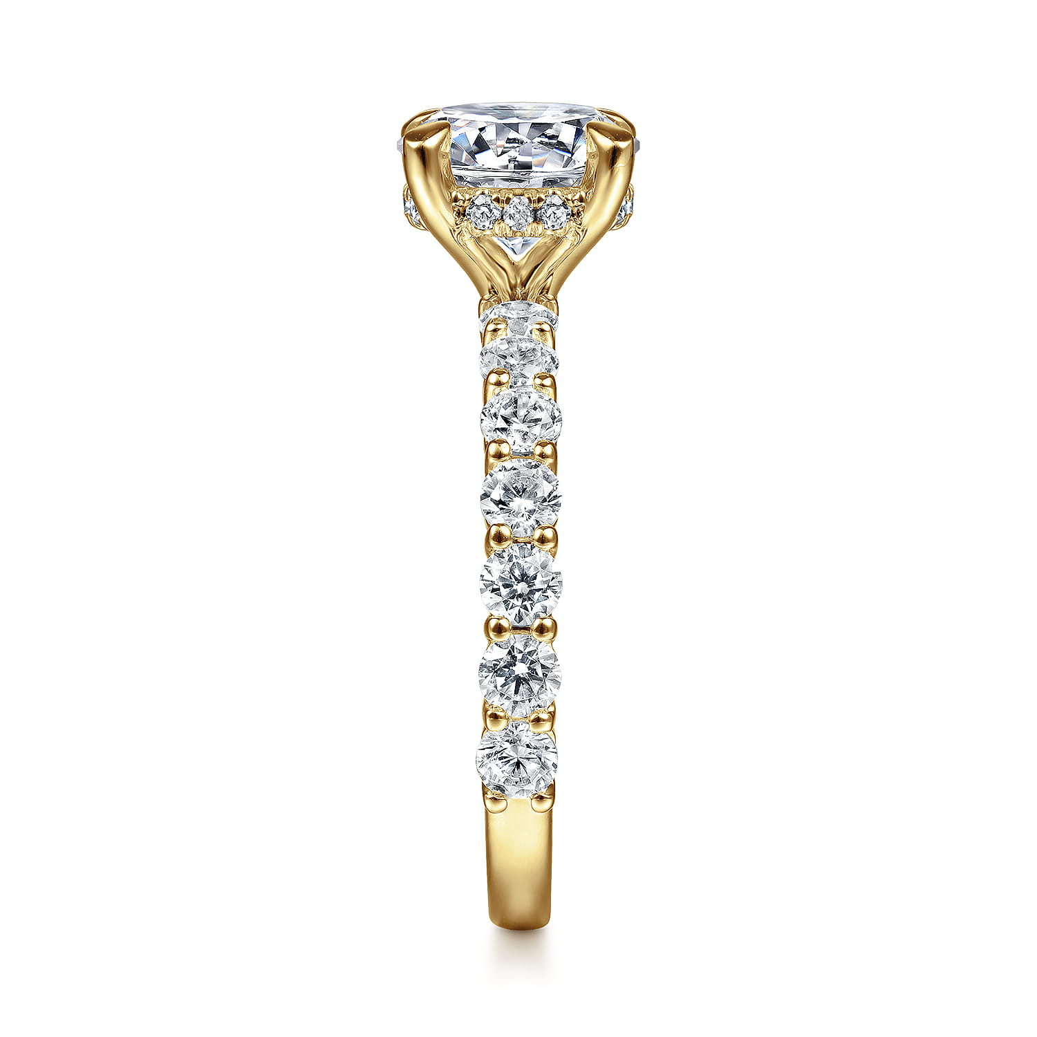Brosnan - 14K Yellow Gold Round Diamond Engagement Ring - 1.03 ct - Shot 5