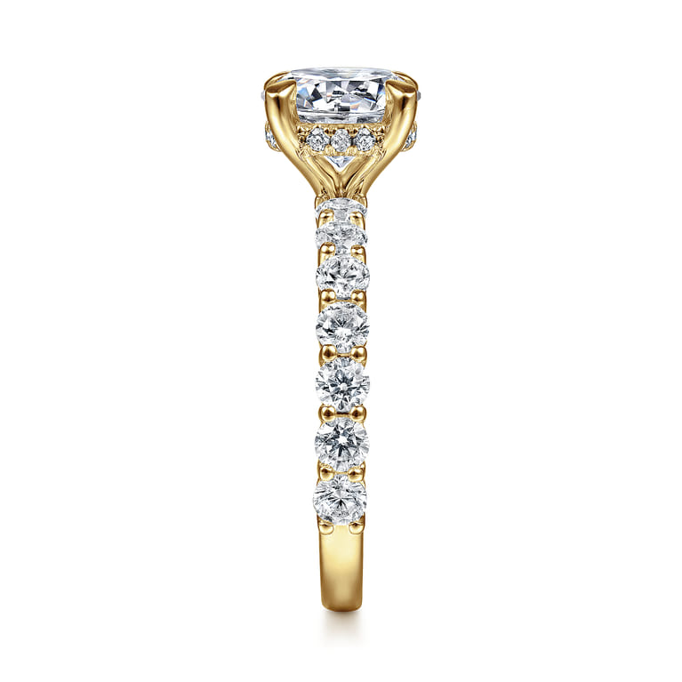 Brosnan - 14K Yellow Gold Round Diamond Engagement Ring - 1.03 ct - Shot 5