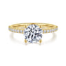 Amata - 14K Yellow Gold Diamond Engagement Ring with 14K Yellow Gold Head - 0.15 ct