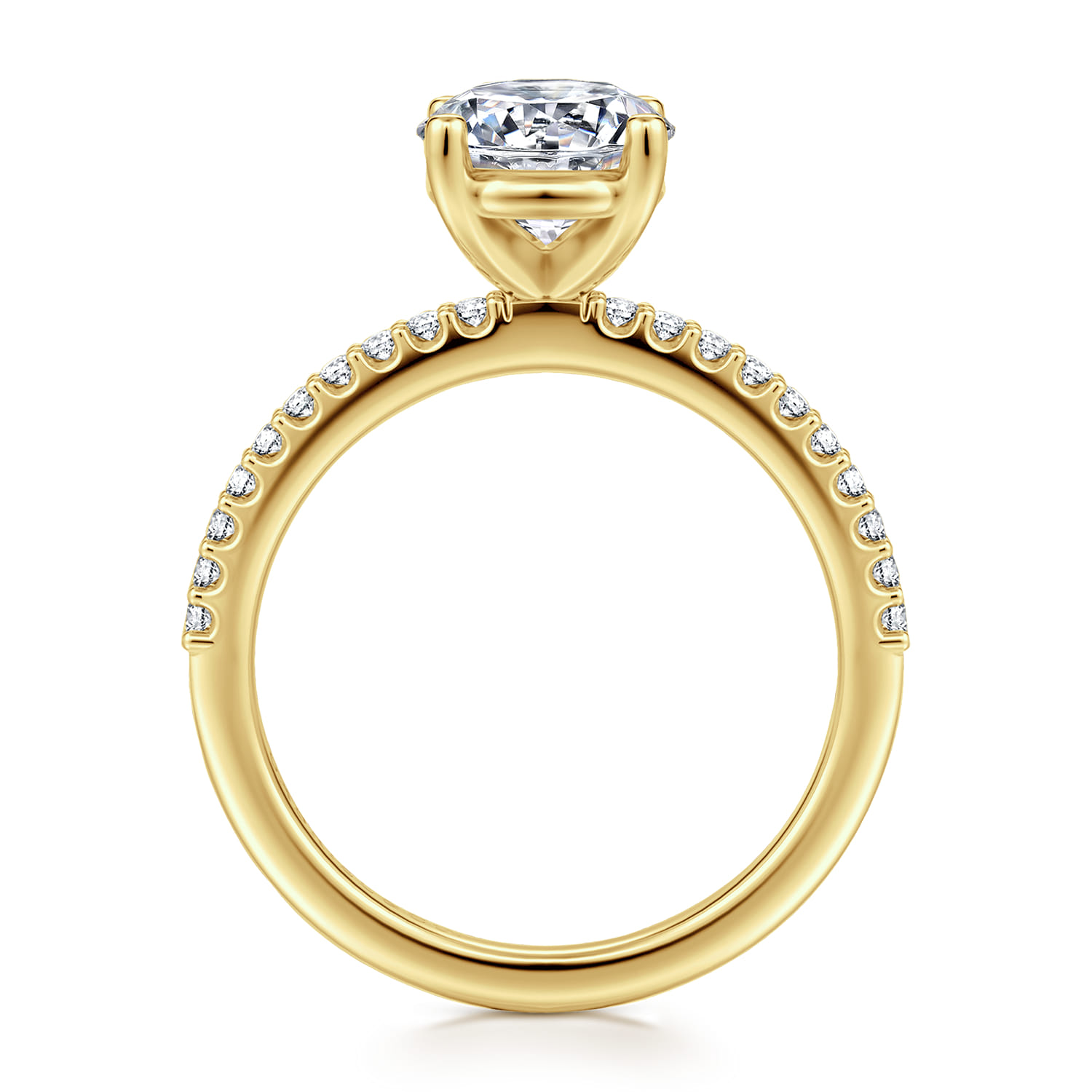Amata - 14K Yellow Gold Diamond Engagement Ring with 14K Yellow Gold Head - 0.15 ct - Shot 2