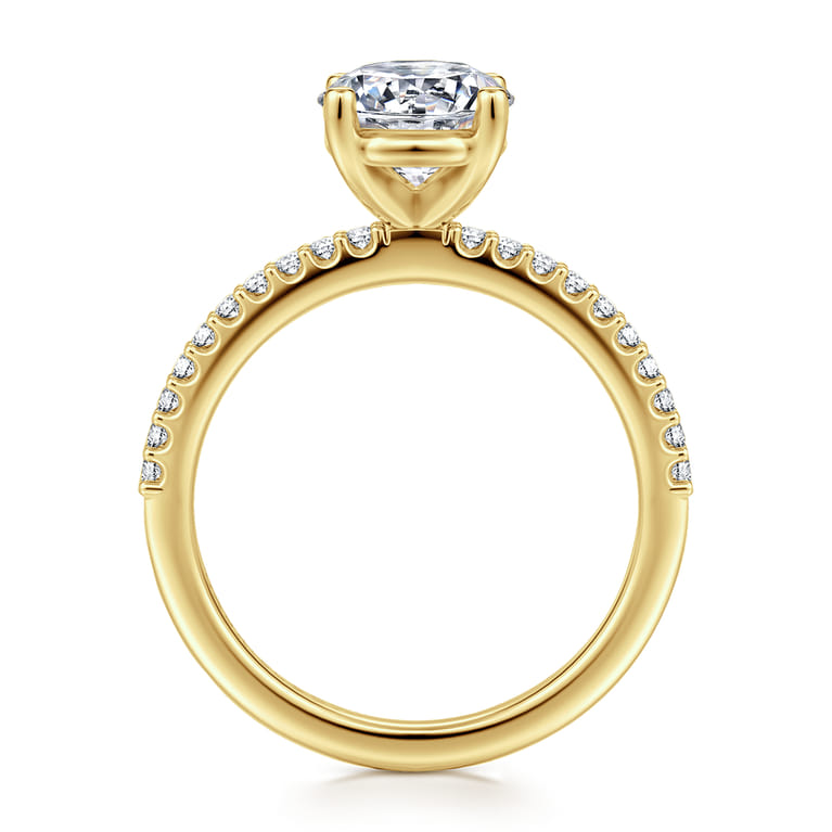 Amata - 14K Yellow Gold Diamond Engagement Ring with 14K Yellow Gold Head - 0.15 ct - Shot 2