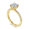 Amata - 14K Yellow Gold Diamond Engagement Ring with 14K Yellow Gold Head - 0.15 ct