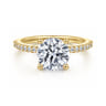 Amata - 14K Yellow Gold Diamond Engagement Ring with 14K Yellow Gold Head - 0.15 ct