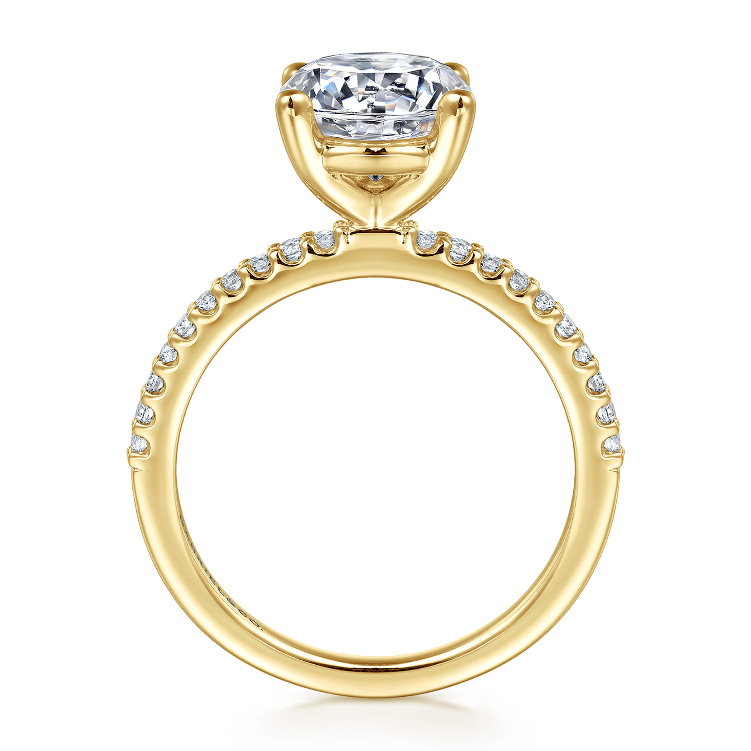 Amata - 14K Yellow Gold Diamond Engagement Ring with 14K Yellow Gold Head - 0.15 ct - Shot 2