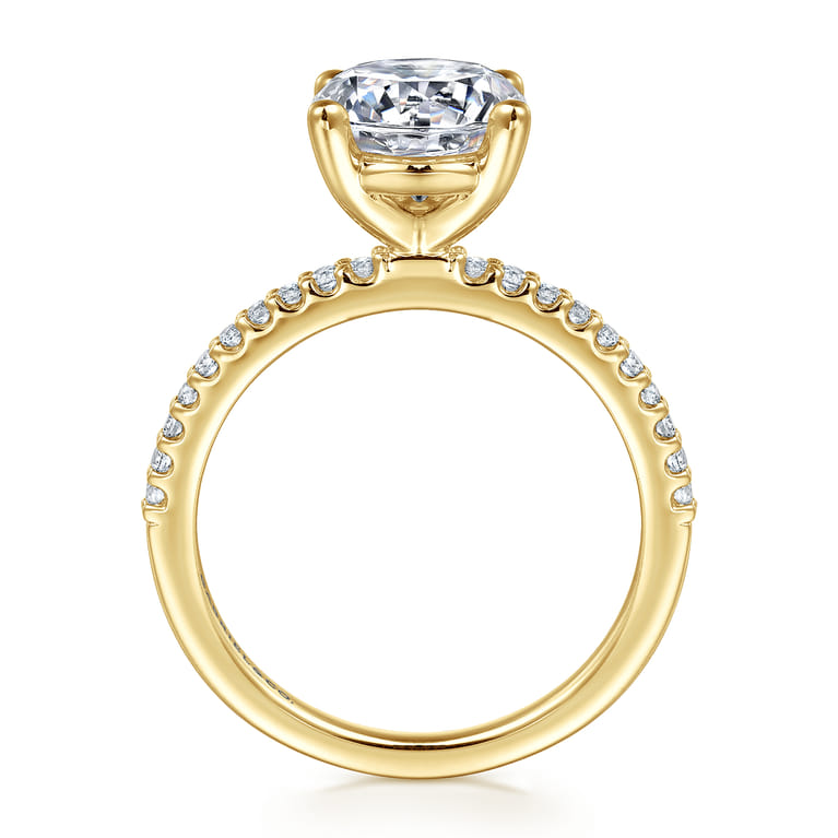 Amata - 14K Yellow Gold Diamond Engagement Ring with 14K Yellow Gold Head - 0.15 ct - Shot 2