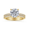 Amata - 14K Yellow Gold Diamond Engagement Ring with 14K Yellow Gold Head - 0.15 ct