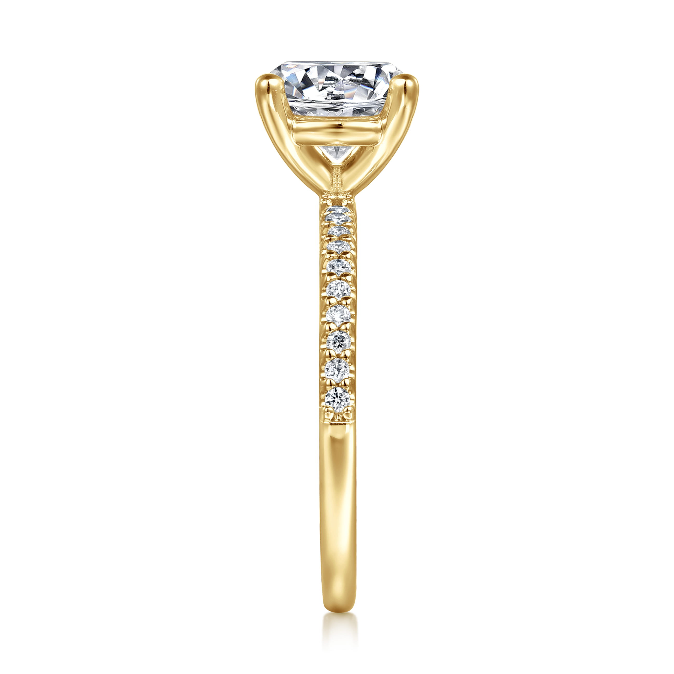 Amata - 14K Yellow Gold Diamond Engagement Ring with 14K Yellow Gold Head - 0.15 ct - Shot 5