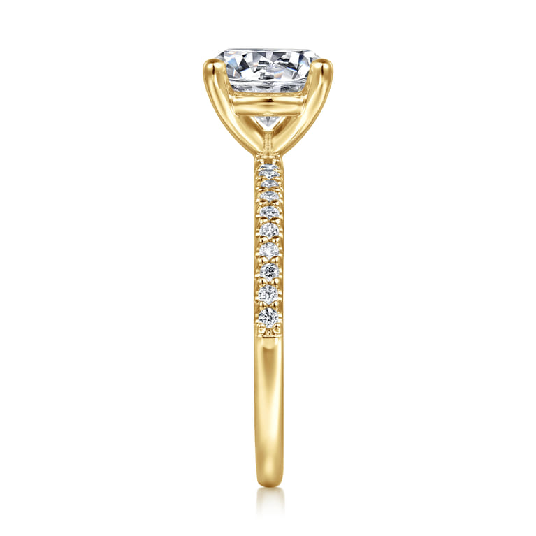 Amata - 14K Yellow Gold Diamond Engagement Ring with 14K Yellow Gold Head - 0.15 ct - Shot 5