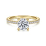 Stefanie - 14K Yellow Gold Round Diamond Engagement Ring - 0.19 ct