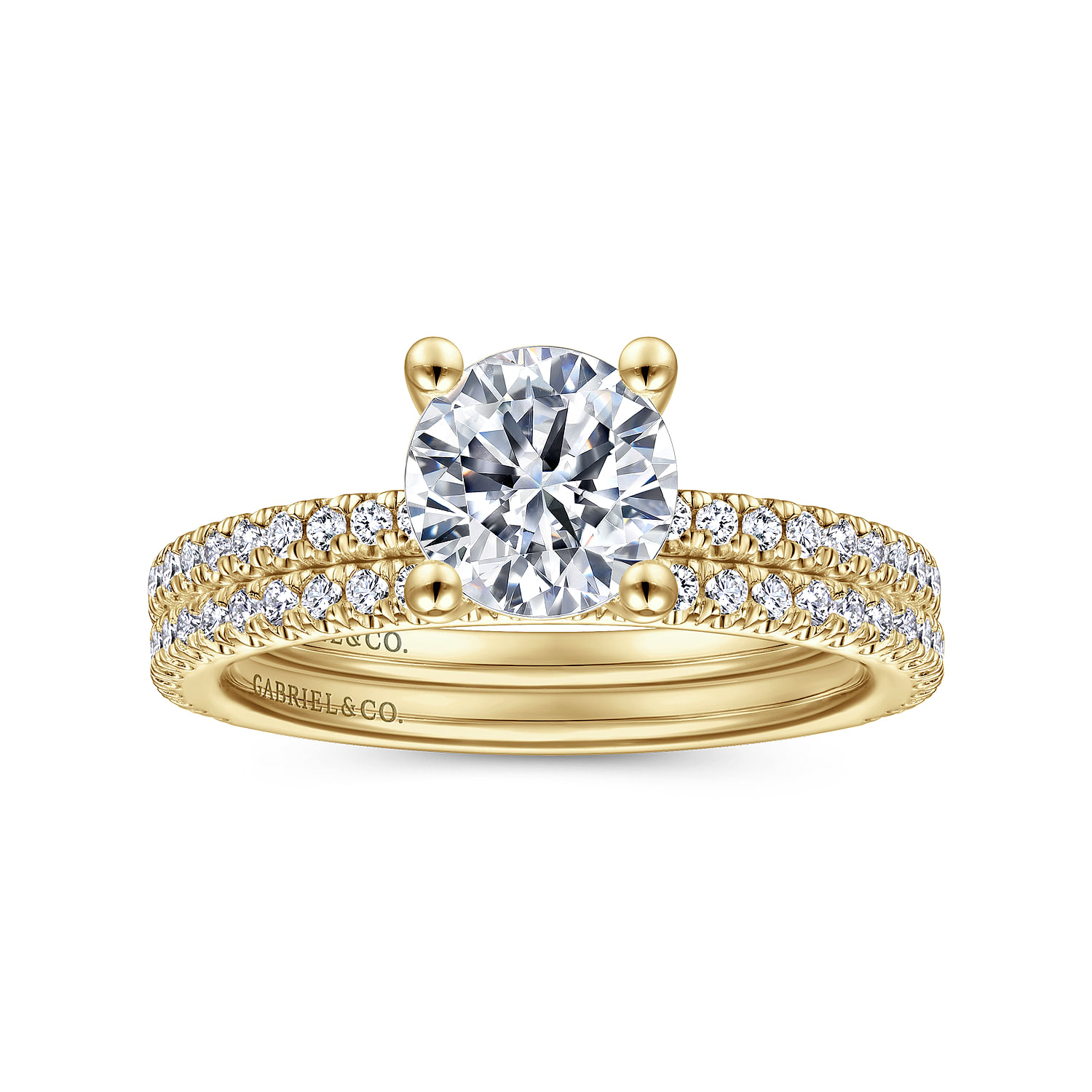 Stefanie - 14K Yellow Gold Round Diamond Engagement Ring - 0.19 ct - Shot 4