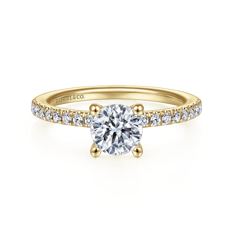 Ulani - 14K Yellow Gold Round Diamond Engagement Ring - 0.3 ct - Shot 1