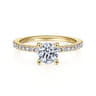 Ulani - 14K Yellow Gold Round Diamond Engagement Ring - 0.3 ct