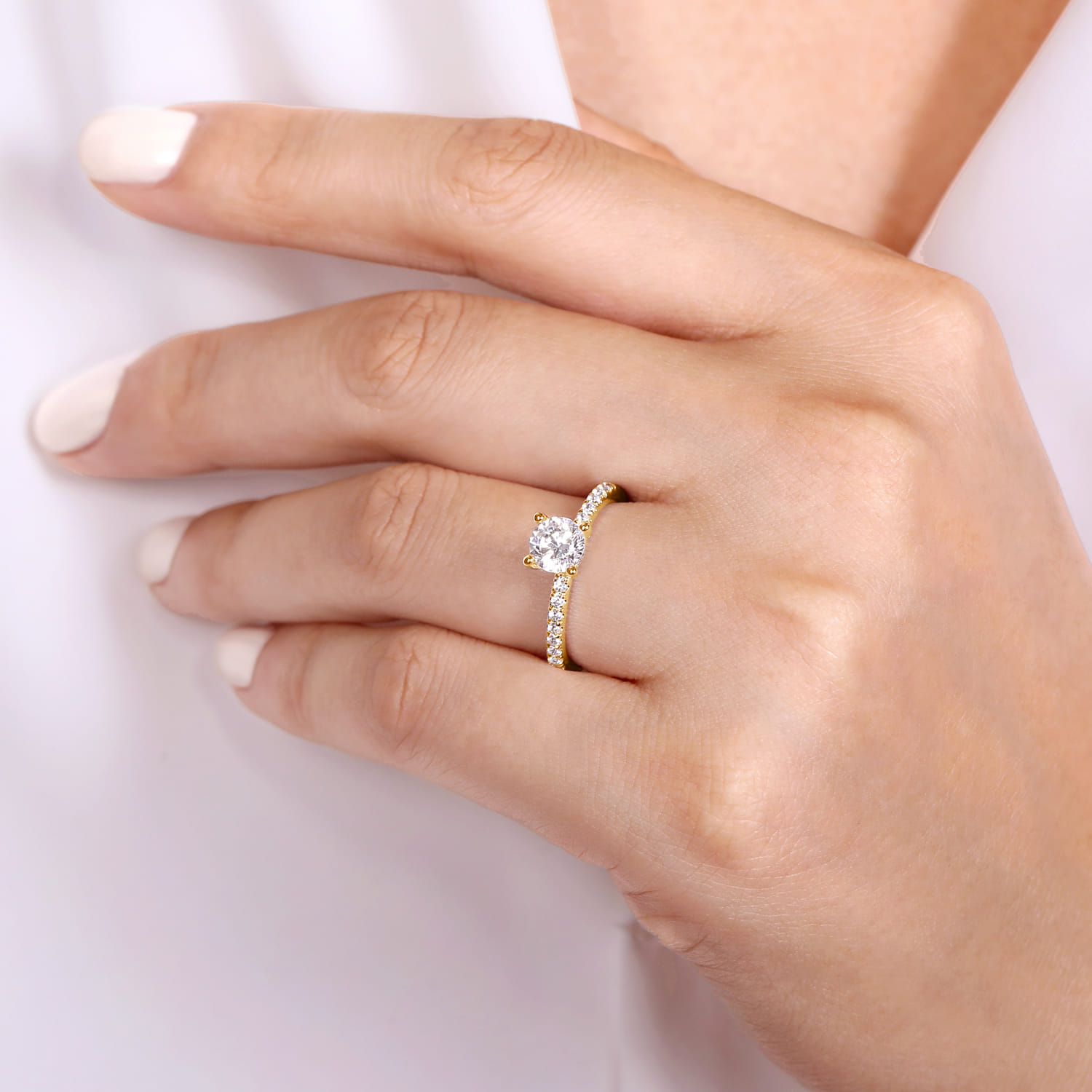 Ulani - 14K Yellow Gold Round Diamond Engagement Ring - 0.3 ct - Shot 6