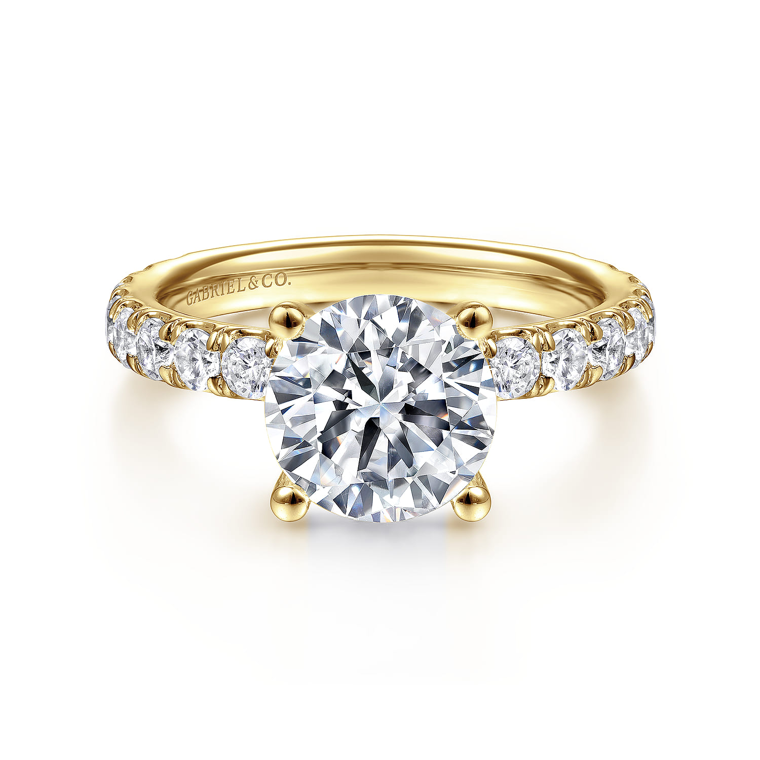 Ulani - 14K Yellow Gold Round Diamond Engagement Ring - 0.96 ct - Shot 1