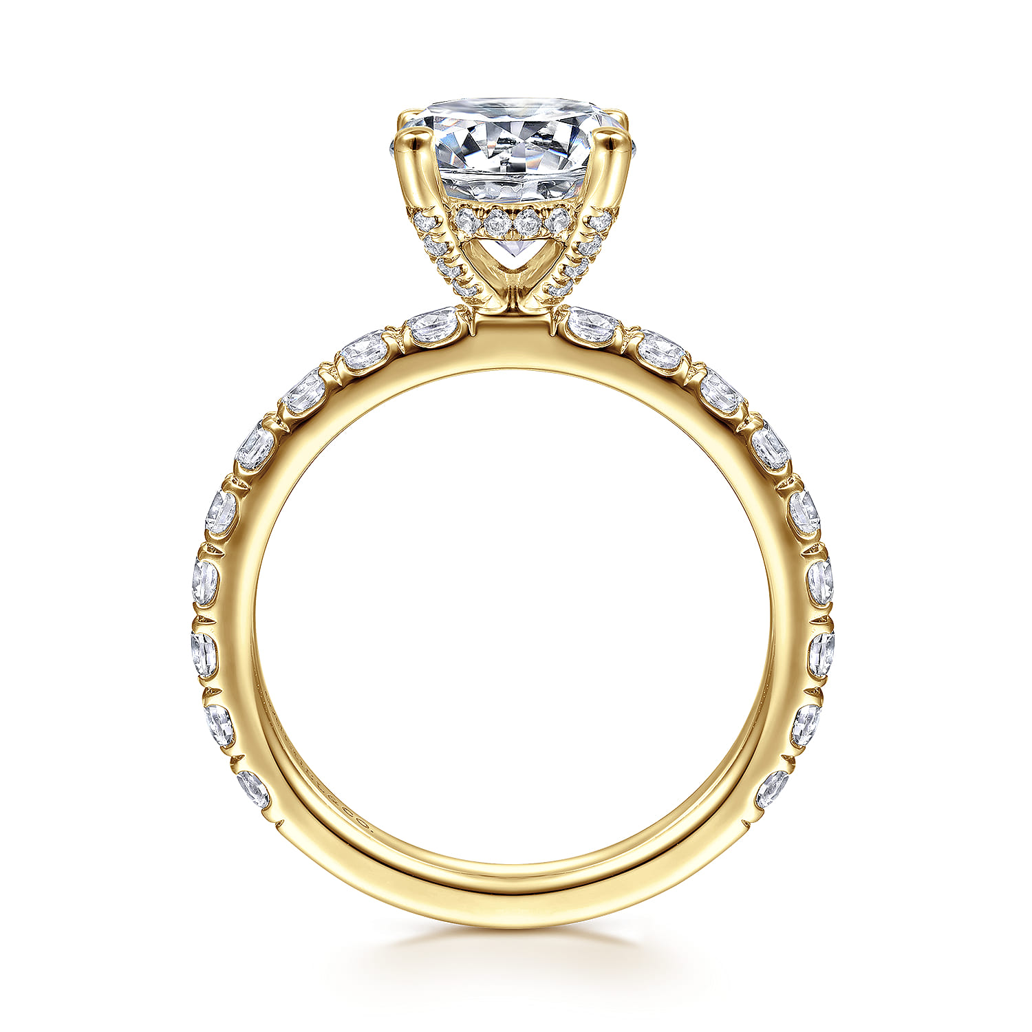 Ulani - 14K Yellow Gold Round Diamond Engagement Ring - 0.96 ct - Shot 2