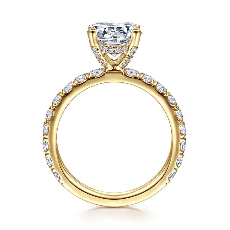 Ulani - 14K Yellow Gold Round Diamond Engagement Ring - 0.96 ct - Shot 2