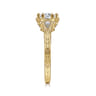 Priya - Vintage Inspired 14K Yellow Gold Round Diamond Engagement Ring - 0.06 ct