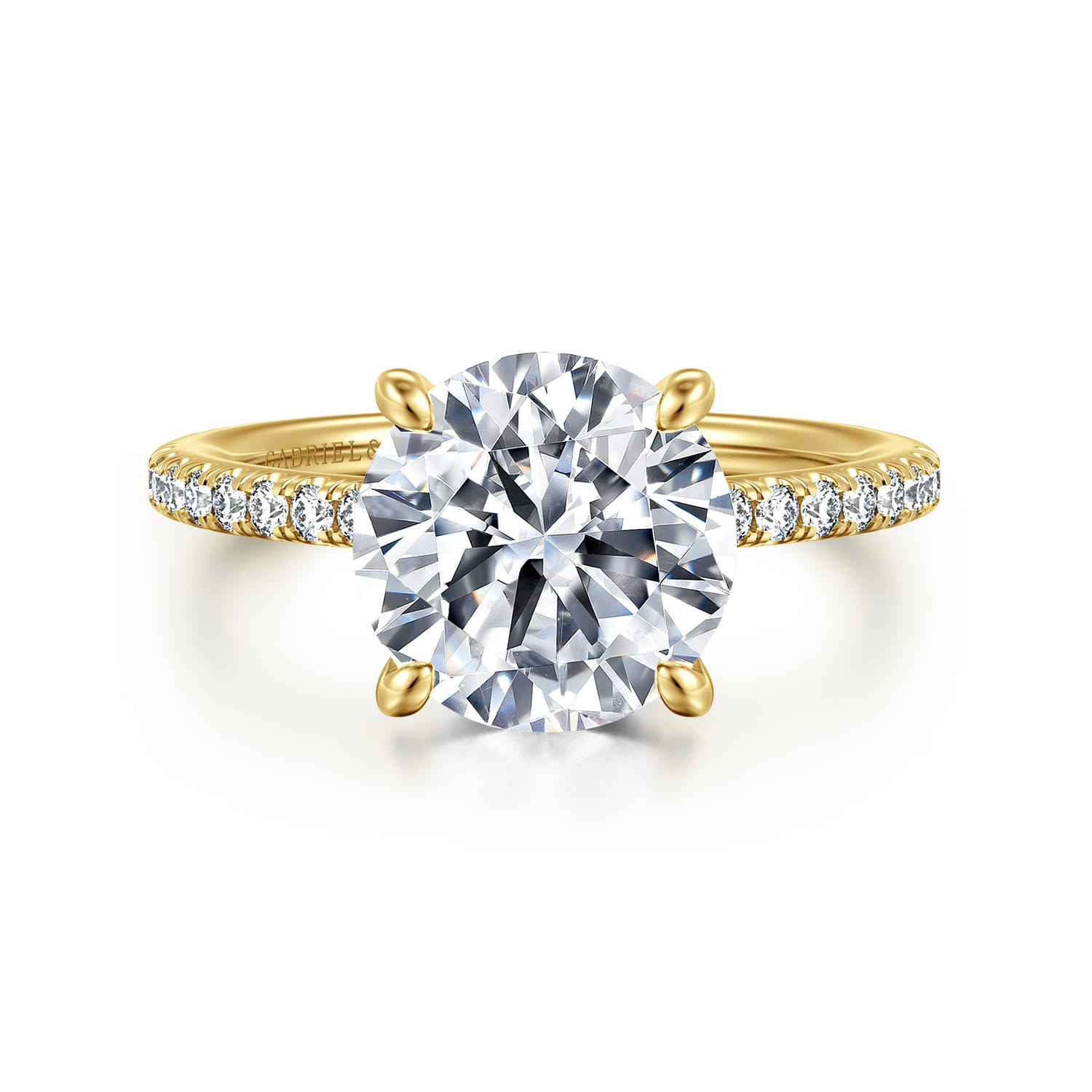 Broderick - 14K Yellow Gold Round Diamond Engagement Ring - 0.33 ct - Shot 1