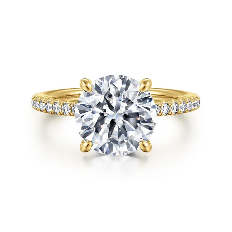 Broderick - 14K Yellow Gold Round Diamond Engagement Ring - 0.33 ct - Shot 1