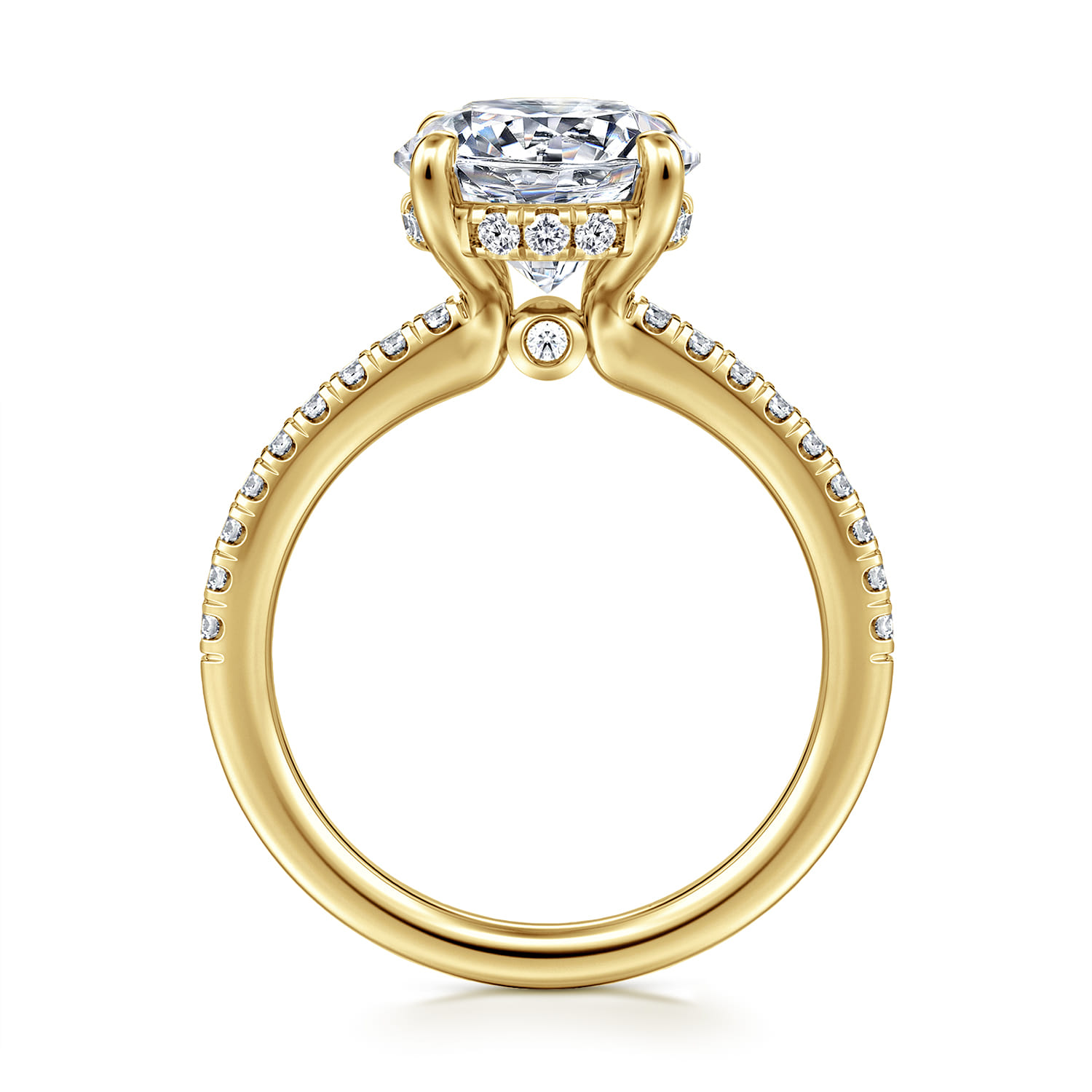 Broderick - 14K Yellow Gold Round Diamond Engagement Ring - 0.33 ct - Shot 2