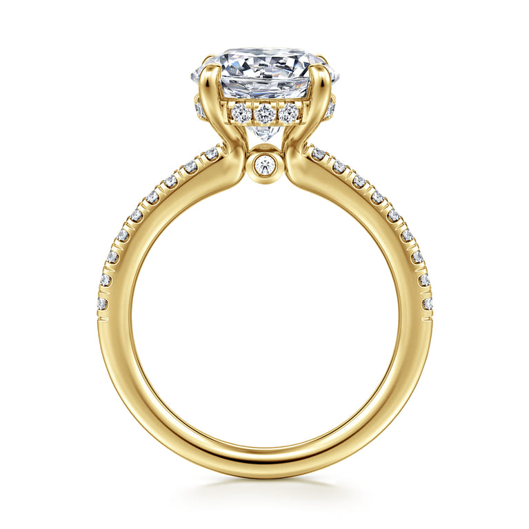 Broderick - 14K Yellow Gold Round Diamond Engagement Ring - 0.33 ct - Shot 2