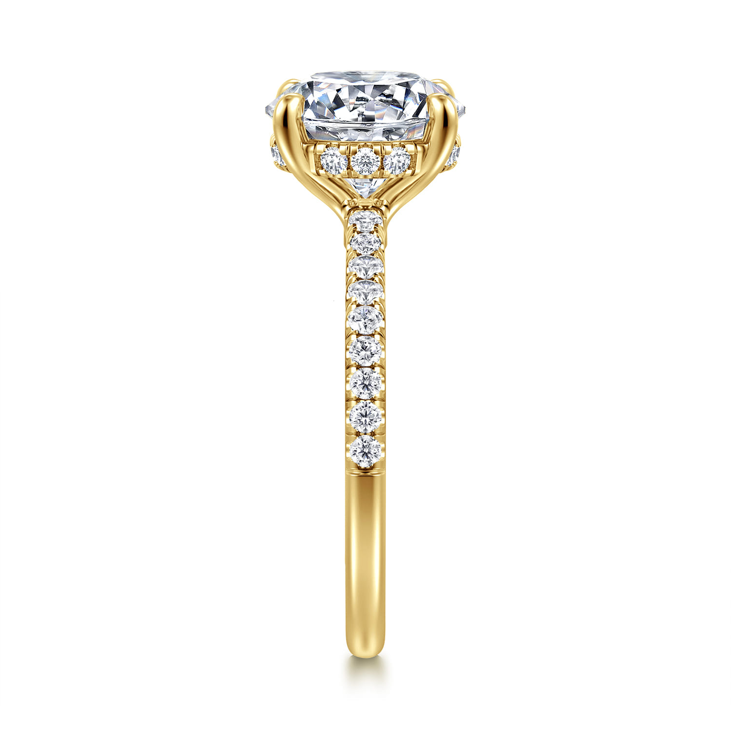 Broderick - 14K Yellow Gold Round Diamond Engagement Ring - 0.33 ct - Shot 4
