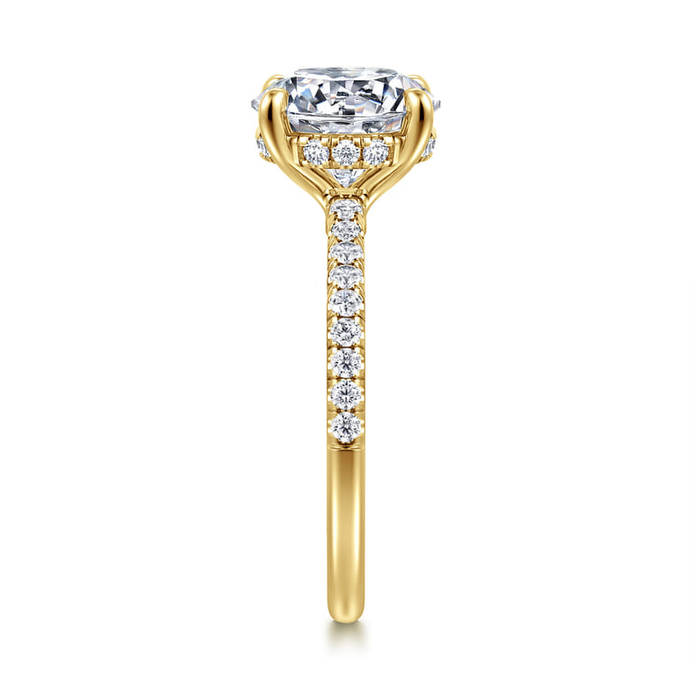 Broderick - 14K Yellow Gold Round Diamond Engagement Ring - 0.33 ct - Shot 4