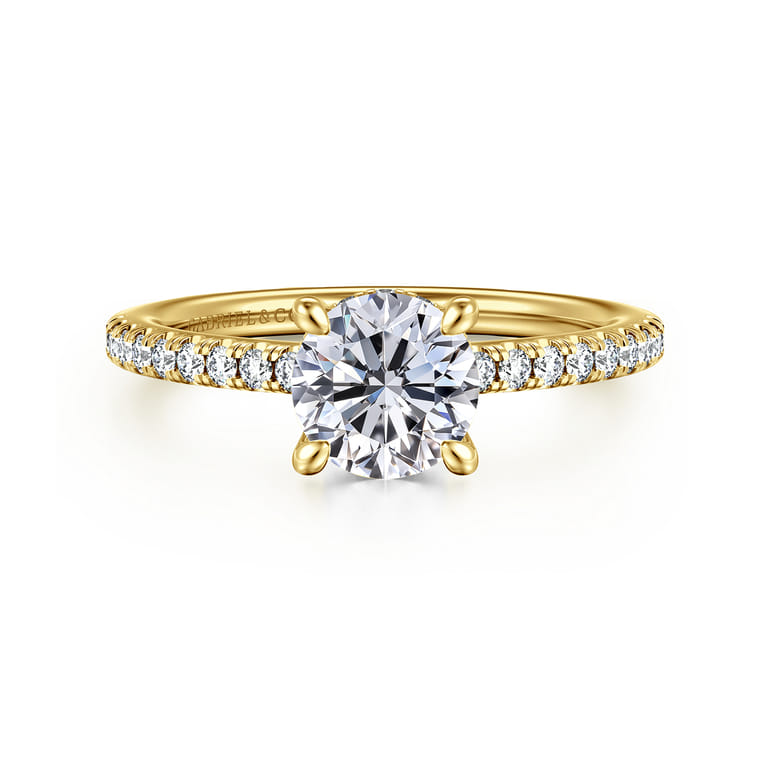 Broderick - 14K Yellow Gold Round Diamond Engagement Ring - 0.28 ct - Shot 1