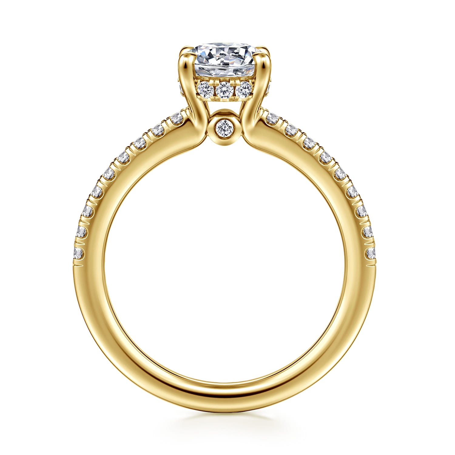 Broderick - 14K Yellow Gold Round Diamond Engagement Ring - 0.28 ct - Shot 2
