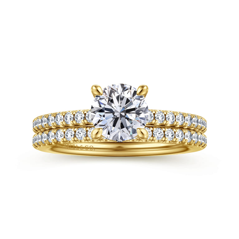 Broderick - 14K Yellow Gold Round Diamond Engagement Ring - 0.28 ct - Shot 4