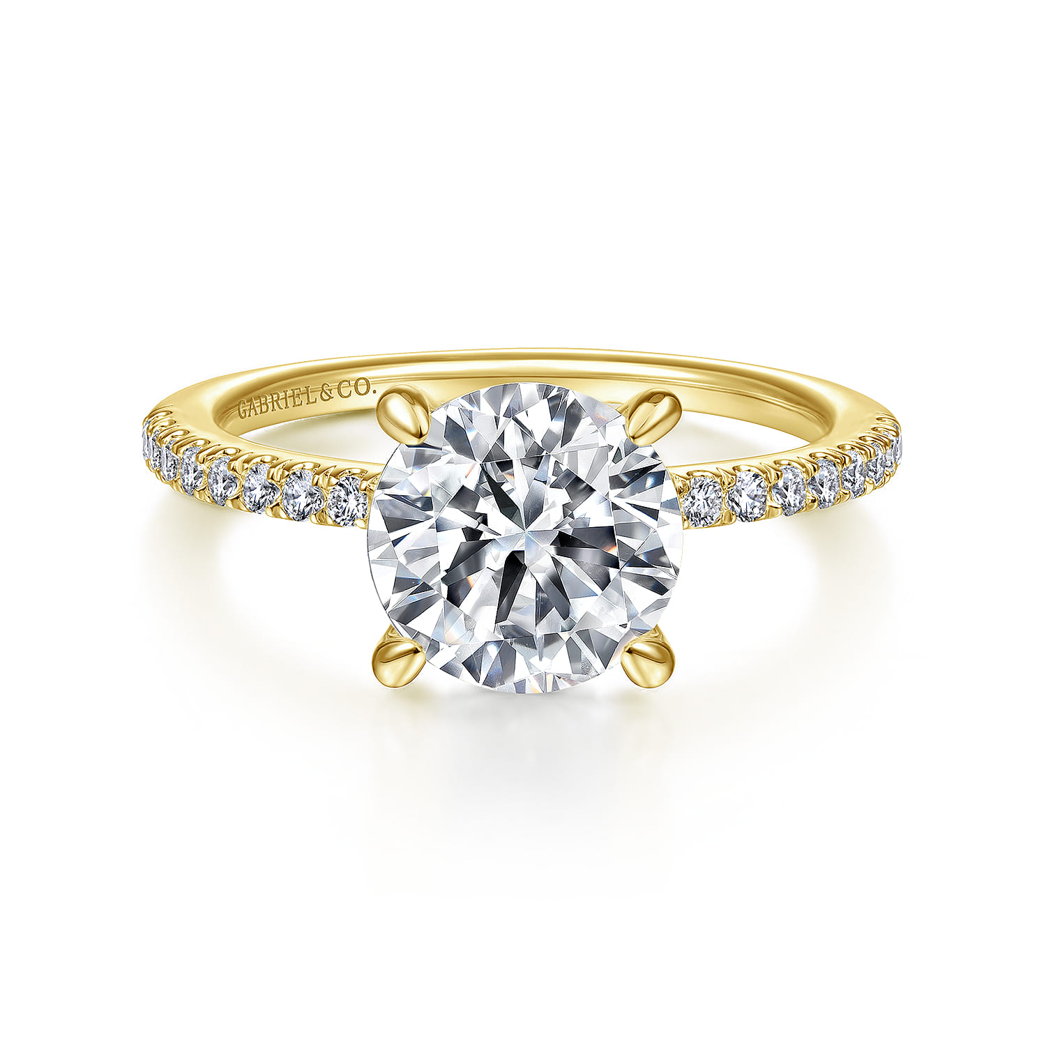 Broderick - 14K Yellow Gold Round Diamond Engagement Ring - 0.31 ct - Shot 1