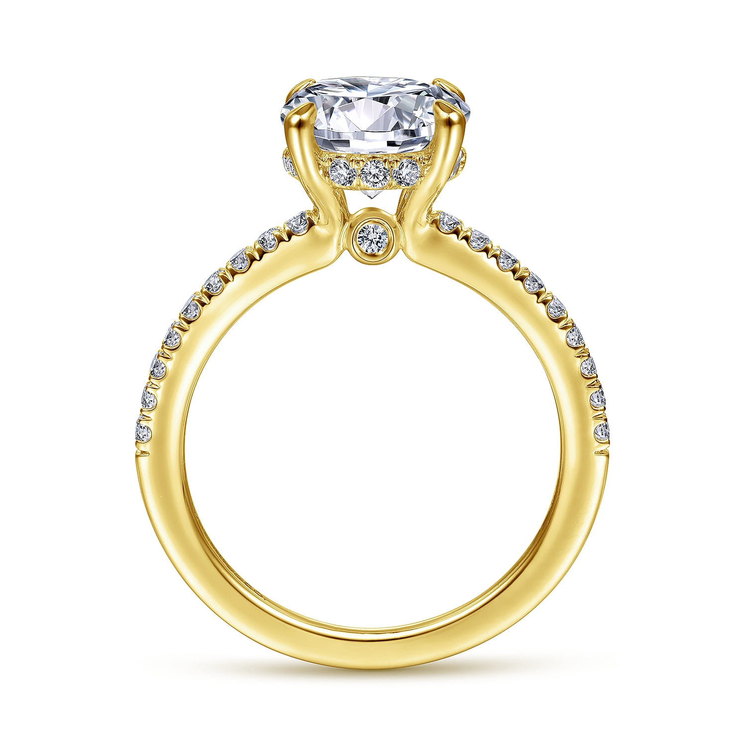 Broderick - 14K Yellow Gold Round Diamond Engagement Ring - 0.31 ct - Shot 2